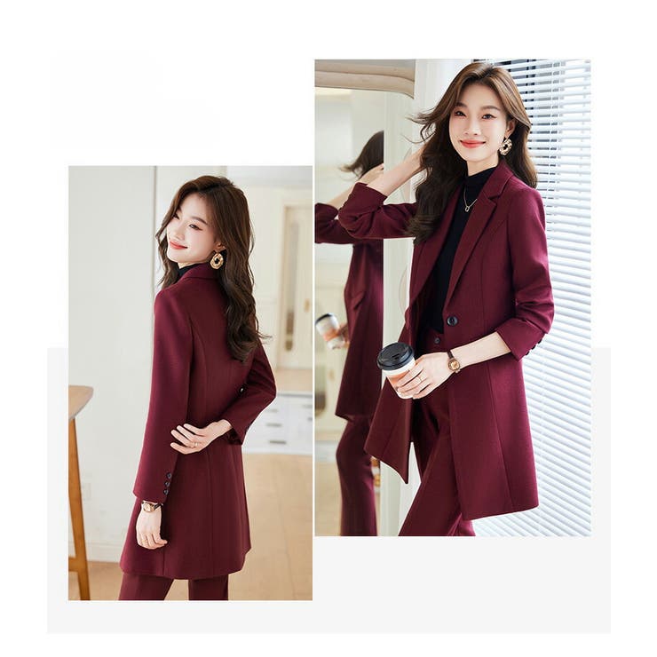 2点セット【スーツジャケット+パンツ】セットアップ パンツスーツ 全3色 | JS FASHION | 詳細画像6 