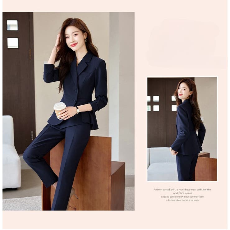 2点セットセットアップ パンツスーツ 全3色[品番：JSFW0014764]｜JS