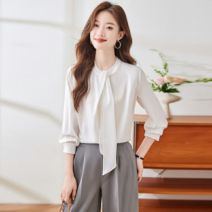 ブラウス 全2色 ボウタイ[品番：JSFW0014744]｜JS  FASHION（ジェーエスファッション）のレディースファッション通販｜SHOPLIST（ショップリスト）