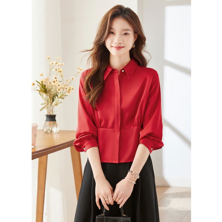 ブラウス 全2色 タック入り[品番：JSFW0014745]｜JS  FASHION（ジェーエスファッション）のレディースファッション通販｜SHOPLIST（ショップリスト）