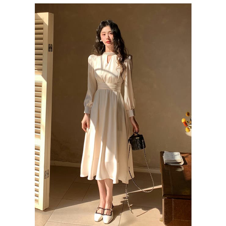 ドレスワンピース サテン パーティードレス[品番：JSFW0014859]｜JS