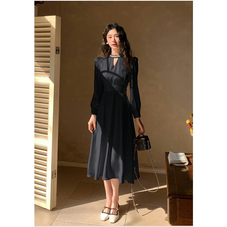 ドレスワンピース サテン パーティードレス[品番：JSFW0014859]｜JS