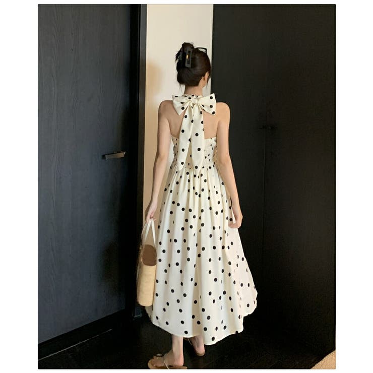 ドット柄 ホルターネック ワンピース[品番：JSFW0014952]｜JS