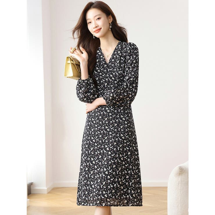 カシュクール 花柄 ワンピース[品番：JSFW0014836]｜JS FASHION