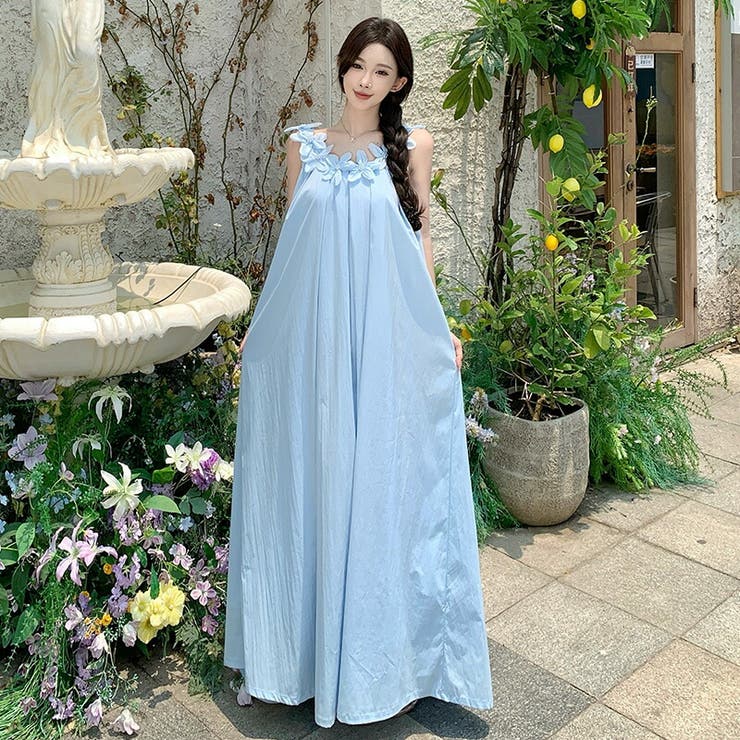 リゾートワンピース Uネック ノースリーブ | JS FASHION | 詳細画像1 