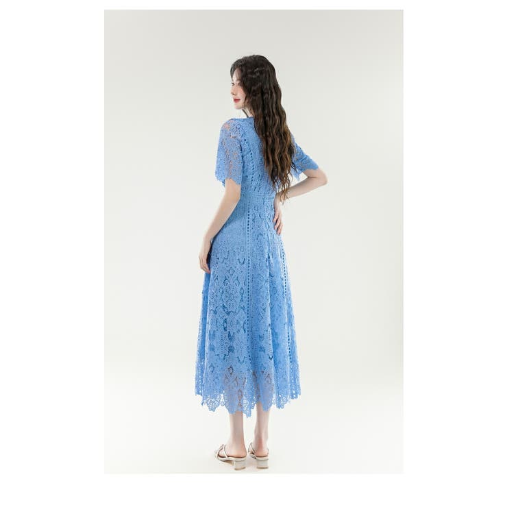 花柄 レース ワンピース ドレス ４色展開 レースワンピース 3色展開 花柄[品番：JSFW0014965]｜JS FASHION