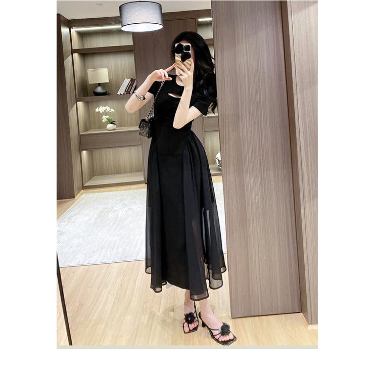 パーティードレス Lace Up Panel Black Cotton Dress Imani | Black Lace Panel Halter Neck Bodycon Midi Dress With