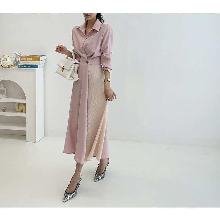 バイカラーワンピース 3色展開 シャツワンピース | JS FASHION | 詳細画像6