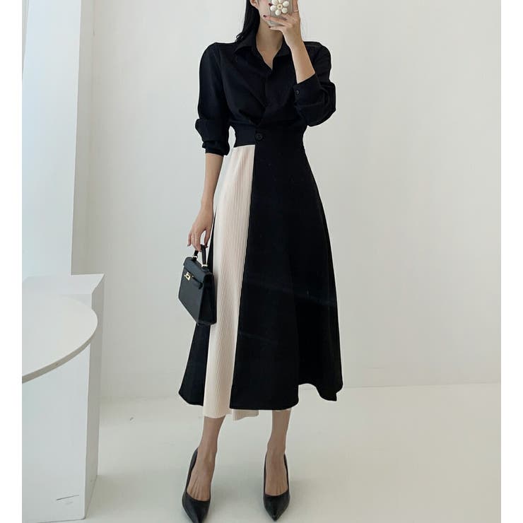 バイカラーワンピース 3色展開 シャツワンピース | JS FASHION | 詳細画像17