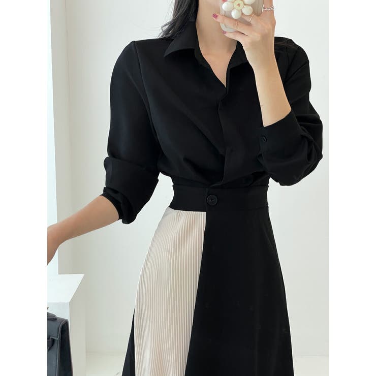 バイカラーワンピース 3色展開 シャツワンピース | JS FASHION | 詳細画像18