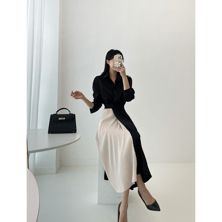 バイカラーワンピース 3色展開 シャツワンピース | JS FASHION | 詳細画像19