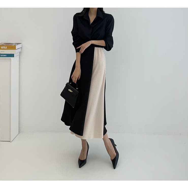 バイカラーワンピース 3色展開 シャツワンピース | JS FASHION | 詳細画像20