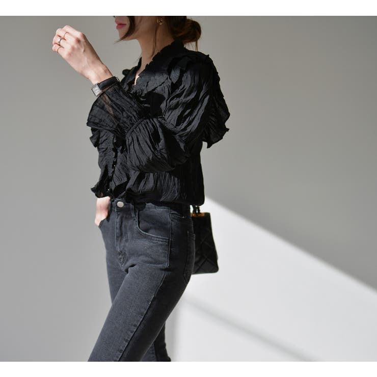 フリルシャツ ブラウス シワ加工 | JS FASHION | 詳細画像16 