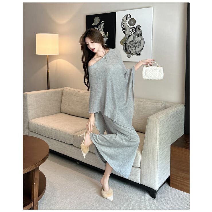 セットアップ ニットポンチョ+キャミワンピース ロング丈 | JS FASHION | 詳細画像16 