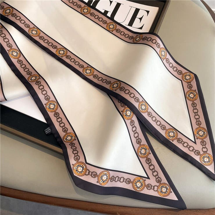細ロングスカーフ 時計柄 3色 二重仕立て 細長 上品 スカーフ アレンジ | JS FASHION | 詳細画像10 
