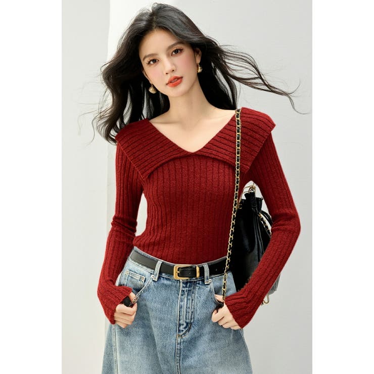 ビッグカラー ニット トップス | JS FASHION | 詳細画像8 