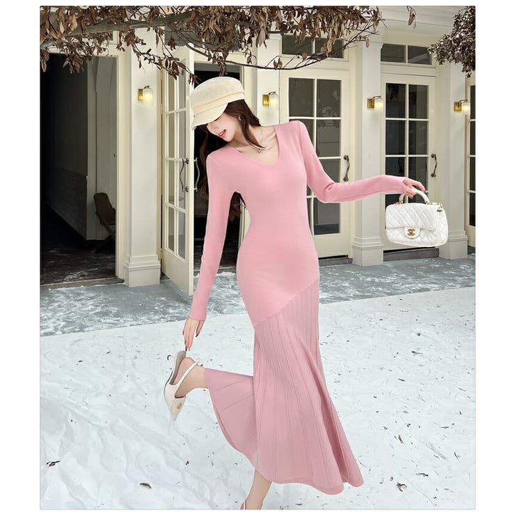 ニットワンピース Vネック マーメイド | JS FASHION | 詳細画像13 