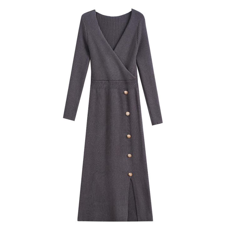 カシュクール Vネック ニットワンピース | JS FASHION | 詳細画像8 