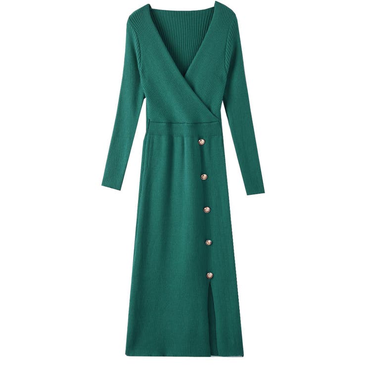 カシュクール Vネック ニットワンピース | JS FASHION | 詳細画像11 