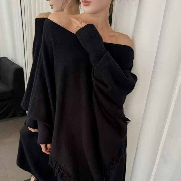 ニット セットアップ【上下2点セット】フリンジ ポンチョ風 | JS FASHION | 詳細画像13 