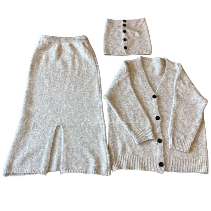 【3点セット】ニットセットアップ チューブトップニット＋カーディガン＋スリット入… | JS FASHION | 詳細画像15 