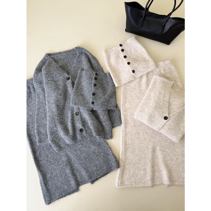 【3点セット】ニットセットアップ チューブトップニット＋カーディガン＋スリット入… | JS FASHION | 詳細画像3 