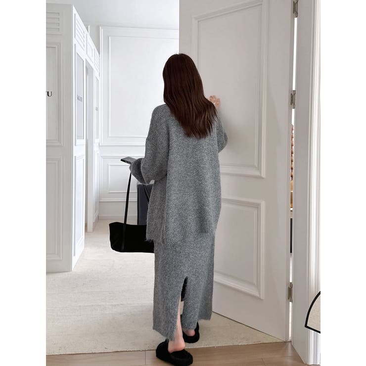 【3点セット】ニットセットアップ チューブトップニット＋カーディガン＋スリット入… | JS FASHION | 詳細画像10 