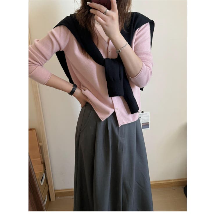 Vネック ニットカーディガン レディース | JS FASHION | 詳細画像12 