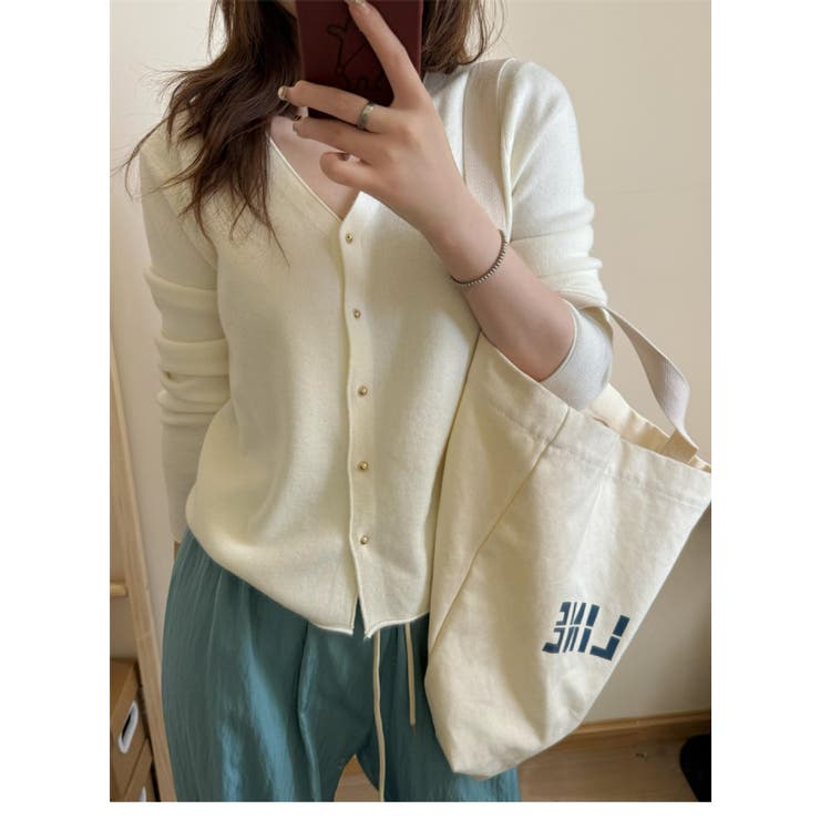 Vネック ニットカーディガン レディース | JS FASHION | 詳細画像9 
