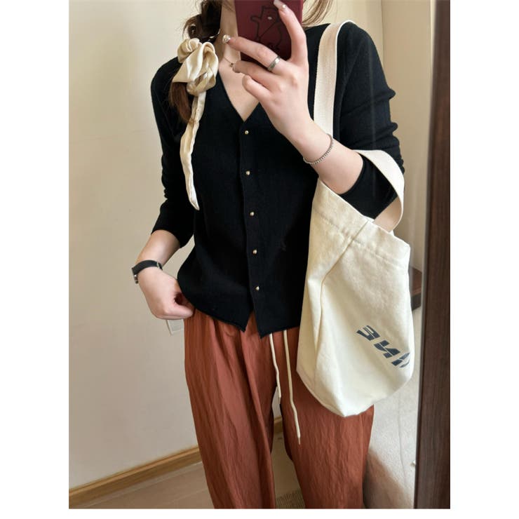 Vネック ニットカーディガン レディース | JS FASHION | 詳細画像5 