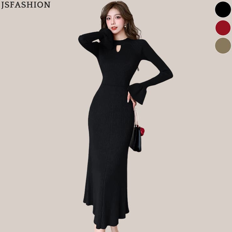 ニットワンピース 長袖 リブニット | JS FASHION | 詳細画像2 