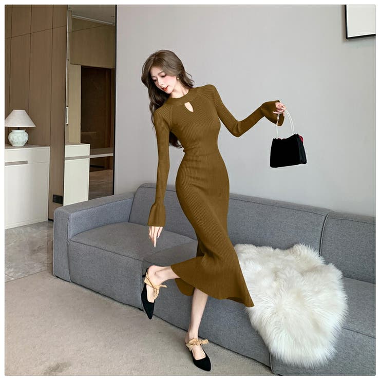 ニットワンピース 長袖 リブニット | JS FASHION | 詳細画像14 