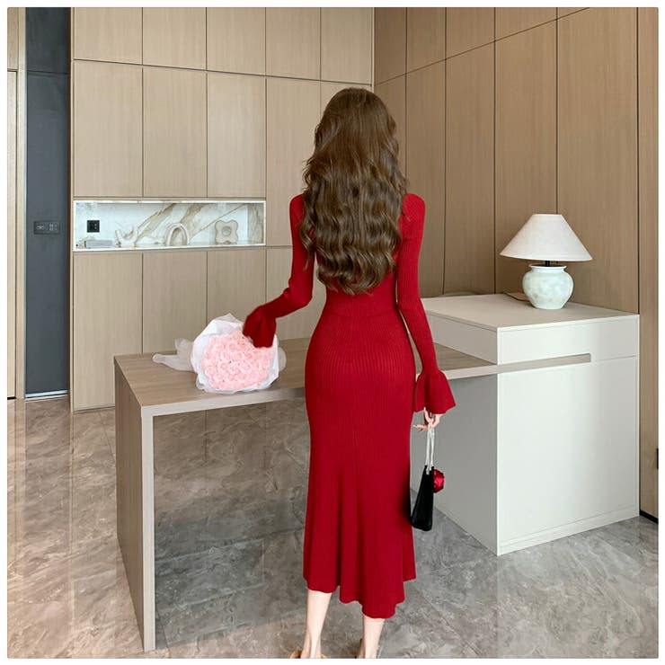 ニットワンピース 長袖 リブニット | JS FASHION | 詳細画像10 