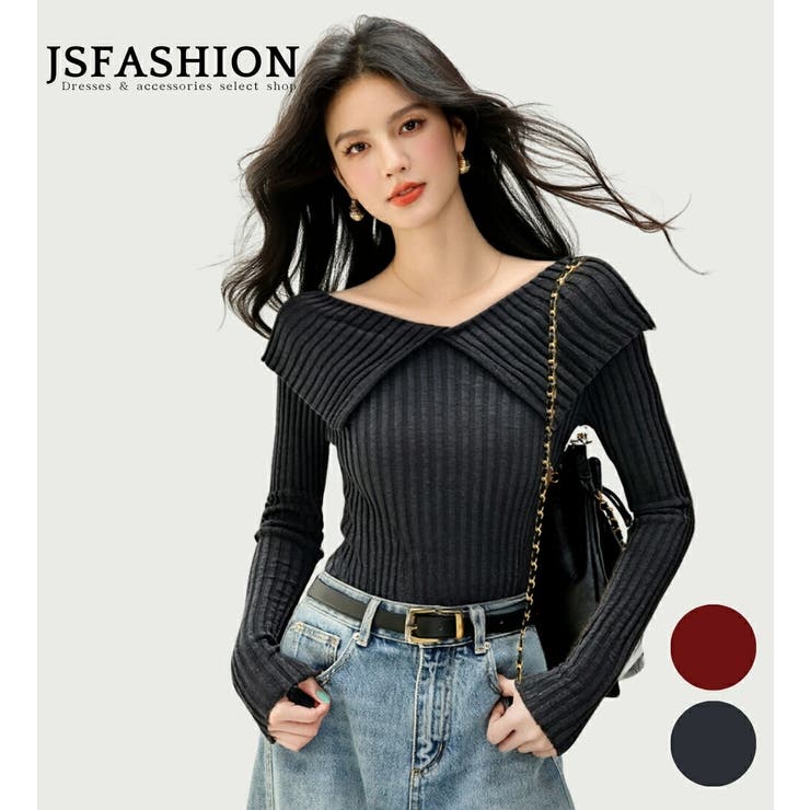 ビッグカラー ニット トップス | JS FASHION | 詳細画像2 