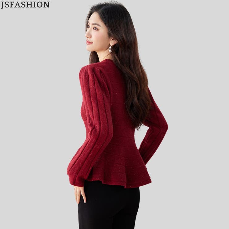ラメ混 Vネック ニット | JS FASHION | 詳細画像4 