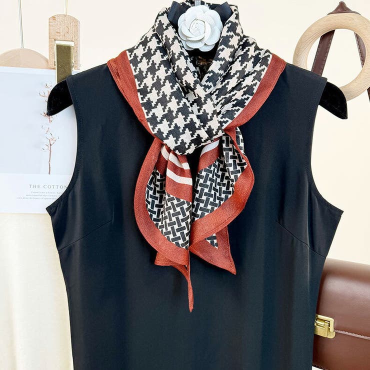 クラシック 千鳥格子プリント 薄手ストール | JS FASHION | 詳細画像9 