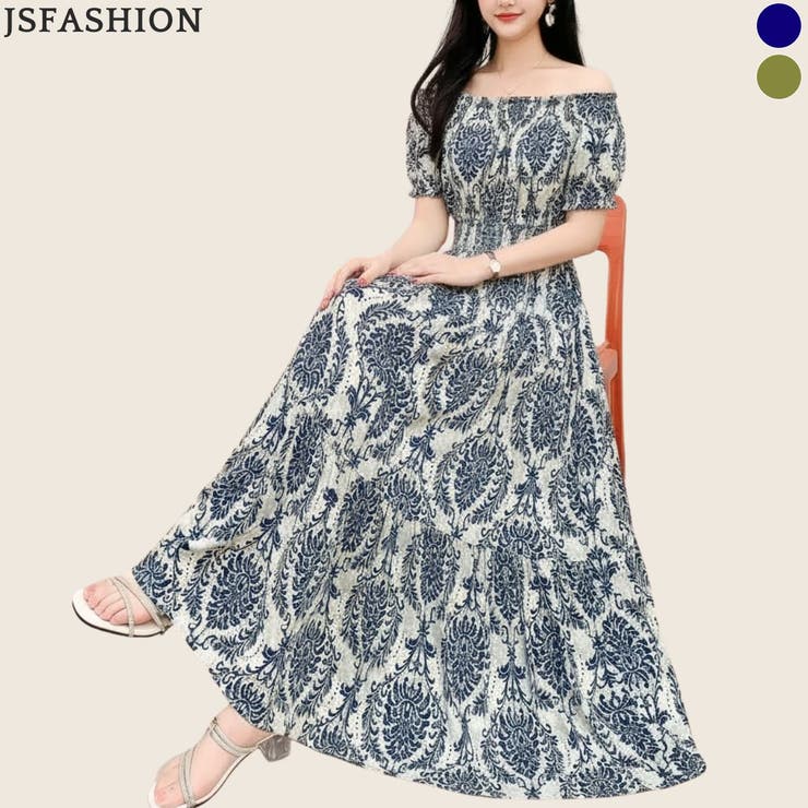 リゾートワンピース レディース オフショルダーマキシワンピース | JS FASHION | 詳細画像2 