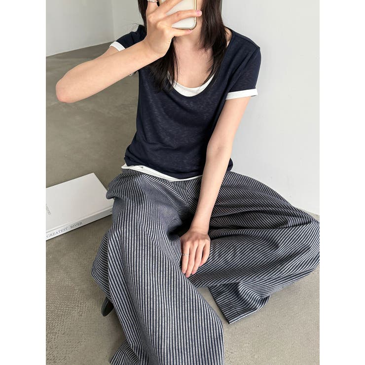 ストライプ ワイドパンツ レディース | JS FASHION | 詳細画像6 