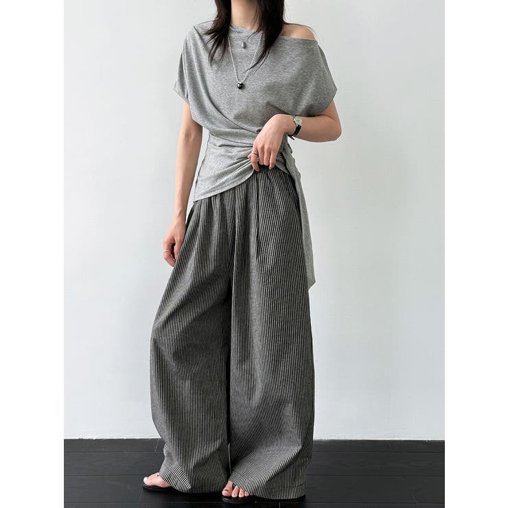 ストライプ ワイドパンツ レディース | JS FASHION | 詳細画像11 