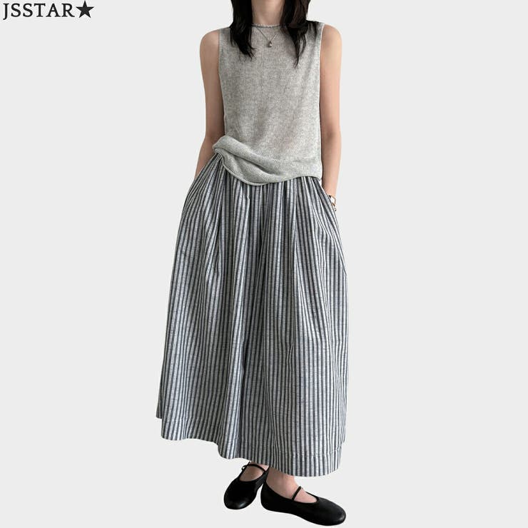 ストライプ ワイドパンツ レディース | JS FASHION | 詳細画像1 