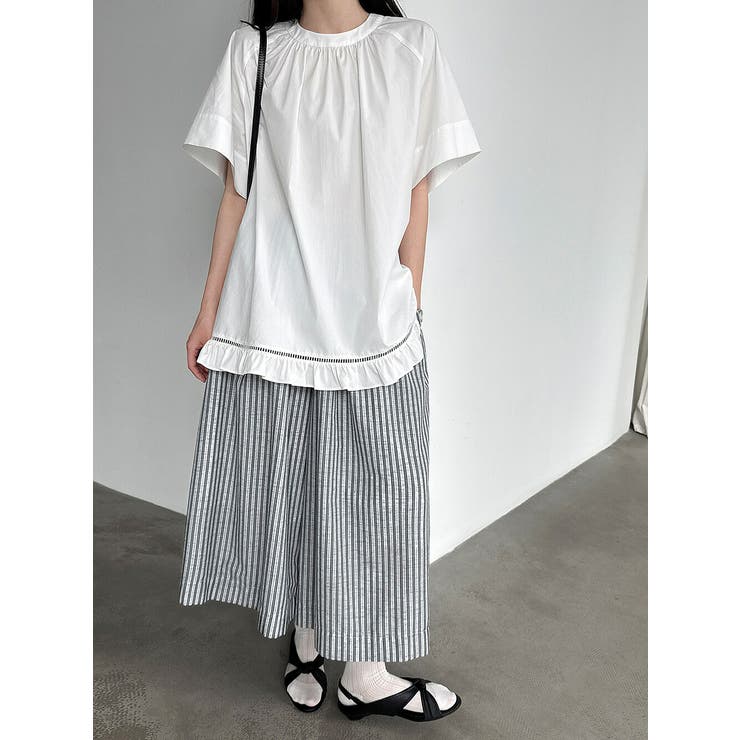 ストライプ ワイドパンツ レディース | JS FASHION | 詳細画像8 