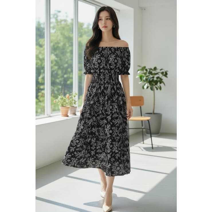 リゾートワンピース 花柄ワンピース オフショルダー | JS FASHION | 詳細画像6 