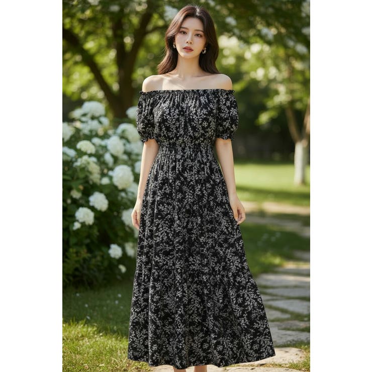 リゾートワンピース 花柄ワンピース オフショルダー | JS FASHION | 詳細画像5 