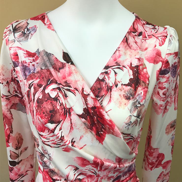 カシュクール風vネック 花柄プリントタイトワンピース パーティードレス 品番 Jsfw Js Fashion ジェーエスファッション のレディースファッション通販 Shoplist ショップリスト