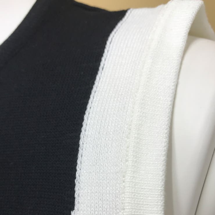 薄手ニットワンピース バイカラー ノースリーブニットワンピース 薄手ニットワンピース バイカラー ノースリーブニットワンピース
