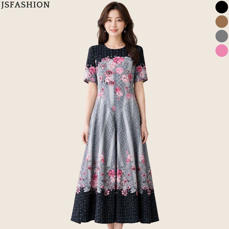 花柄ワンピース 夏 ロングワンピース | JS FASHION | 詳細画像1 