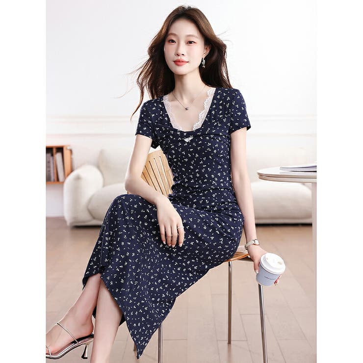 小花柄ワンピース 夏 ロングワンピース | JS FASHION | 詳細画像4 