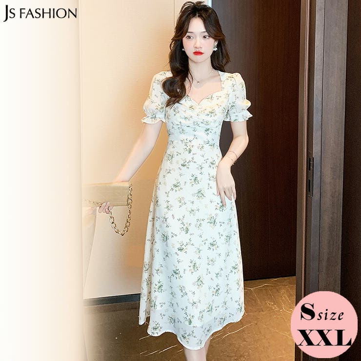 大きいサイズ レディース 花柄シフォンワンピース(2L/3L/4L/5L