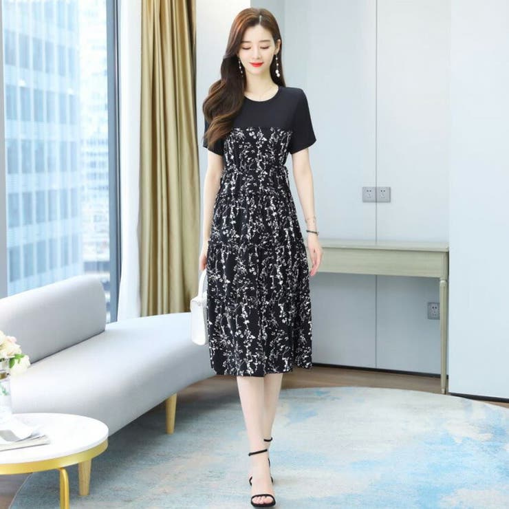 【美品】アルバイル　小花柄 黒 サイズ2 ロングワンピース 夏　高級　美ライン 楽天市場】カシュクールワンピース 全2色 Aラインワンピース