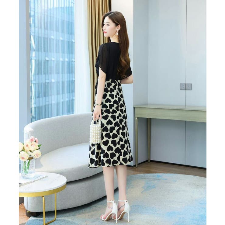 Aライン柄ワンピース 全2柄 ドット柄 | JS FASHION | 詳細画像10 